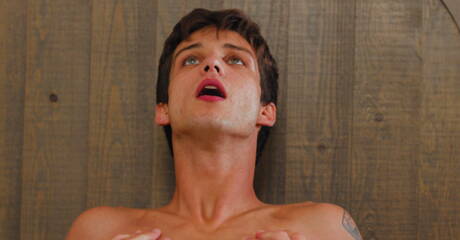 Disruptive Films: Hot american dudes beefcake Elliot Finn and hot bear Riley Mitchel in hot homosexual scene