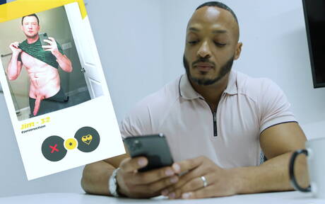 Der hübsche amerikanische Muskelprotz Pierce Paris und der harte Kerl Dillon Diaz haben draußen guten interracial Sex