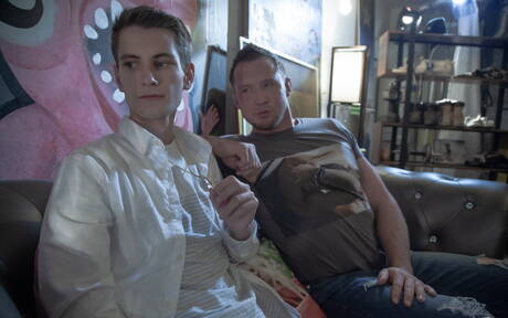 Pretty american guys hot twink Trevor Harris and stud Pierce Paris banged each other outdoor