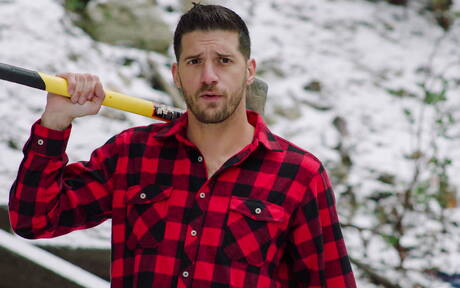 American pornstars hot twink Troye Jacobs and hairy stud Ty Roderick have a good sex outdoor