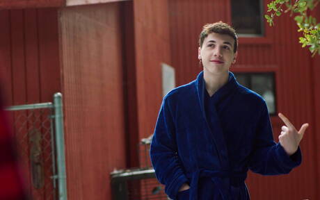 American pornstars hot twink Troye Jacobs and hairy stud Ty Roderick have a good sex outdoor