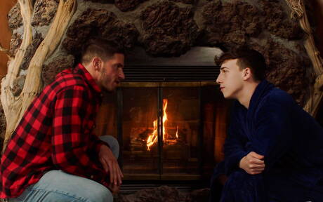 American pornstars hot twink Troye Jacobs and hairy stud Ty Roderick have a good sex outdoor