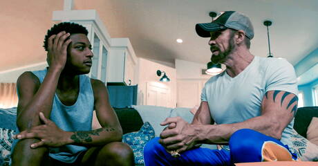 Famous americans, beefcake Dallas Steele and well-built Ty Santana have a good interracial sex