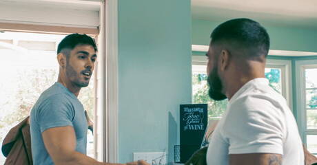 Two american dudes well-built Nico Coopa and muscular Brock Banks have a good anal sex outside