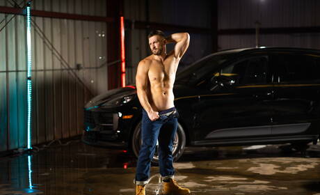 Hübscher amerikanischer Bodybuilder Paul Wagner und Strongman Felix Fox in heißer homosexueller Action