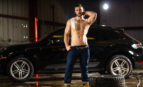 Knappe Amerikaanse bodybuilder Paul Wagner en sterke man Felix Fox in hete homoseksuele actie