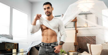 Sexy Amerikanen, knappe Arad Winwin en goed gebouwde Nate Grimes hebben een hete koppelscène