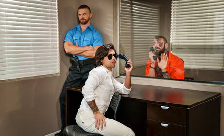 Famous americans, muscular Paul Wagner and hairy stud Ty Mitchell fuck after blowjob