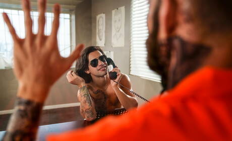 Famous americans, muscular Paul Wagner and hairy stud Ty Mitchell fuck after blowjob