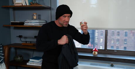 Os famosos americanos, o forte touro Bruce Beckham e a lontra Ty Mitchell têm uma cena de casal quente