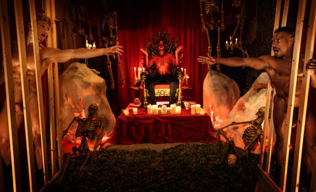 Sexy americans, tough guy Adrian Hart and strongman Felix Fox in interracial love