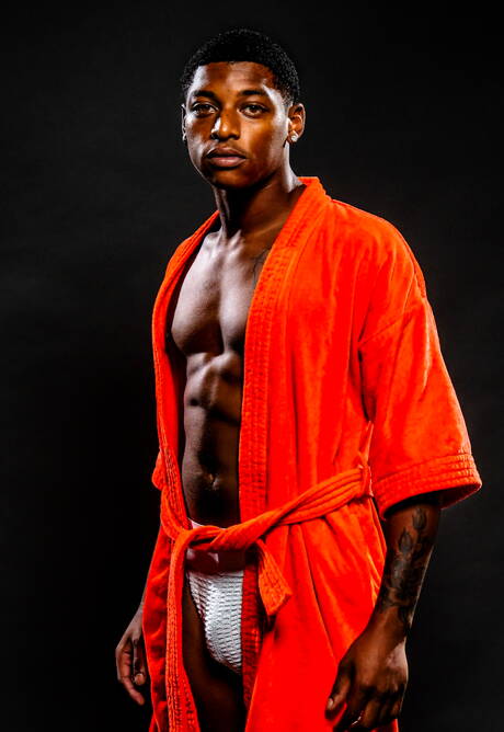 Ebony well-built Ty Santana and british hunk Michael Boston in hot interracial ass fuck action in the pool