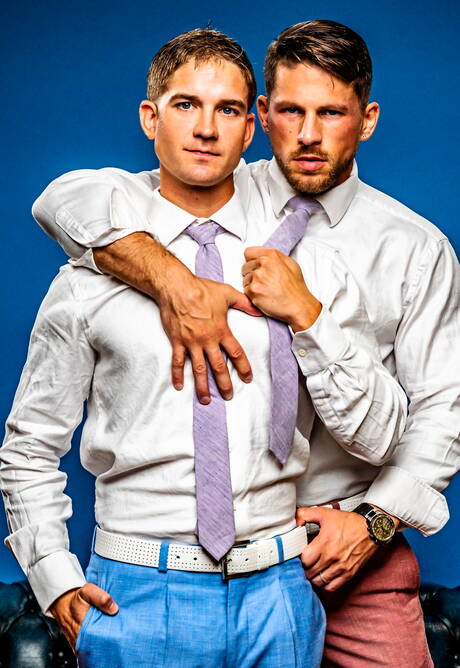 Nice american guys stud Brandon Anderson and hunk Roman Todd in hot homosexual action outside