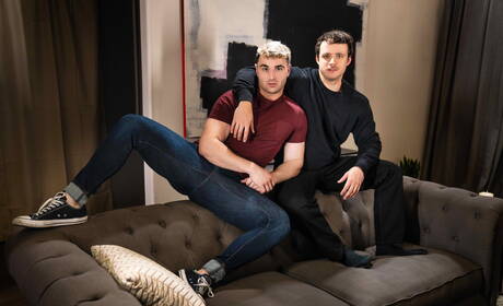 American tough guy Nate Grimes and british strongman Michael Boston fuck ass after sucking dick