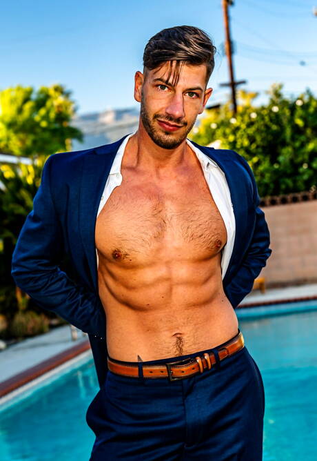 Nice american buddies well-built Nico Coopa and beefy Jordan Starr fuck ass after blowjob in the pool