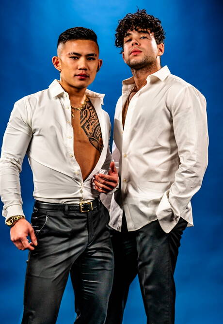 Rods Room: Hot american dudes superstud Damien Cruz and bull Joseph Castlian shows a strong body at pool