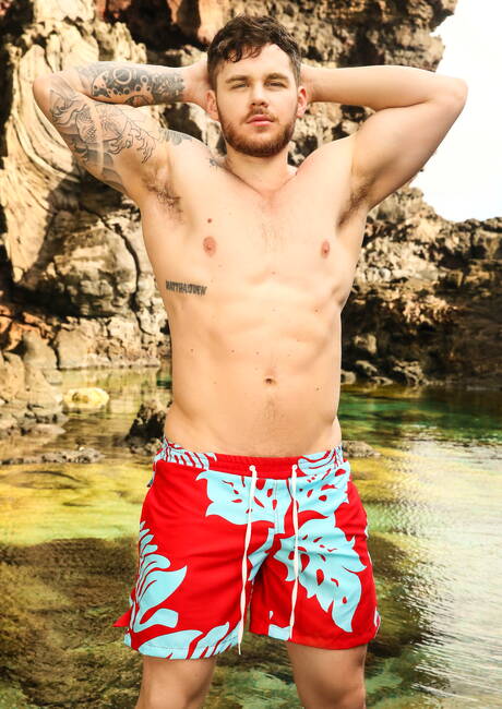 Angel Rivera, Beaux Banks and Matthew Camp in hot threesome ass fuck action at pool