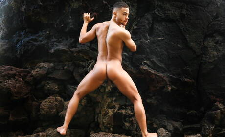 Angel Rivera, Beaux Banks and Matthew Camp in hot threesome ass fuck action at pool