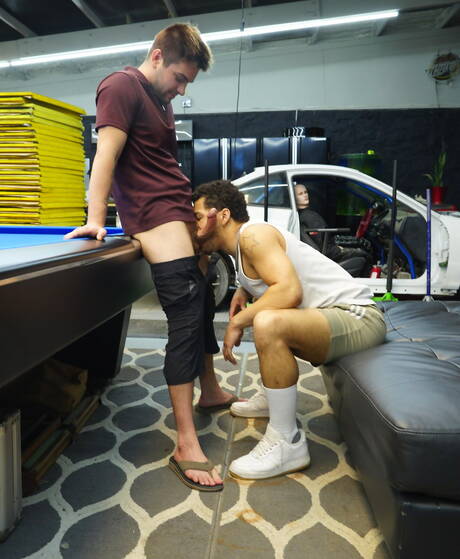 Beefcake Johnny Rapid and strongman Malakai White make a love