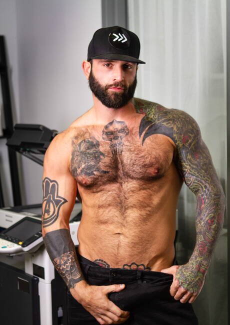 Men.com: Alex Mecum and his boss Markus Kage fuck office worker Kit Cohen is different places