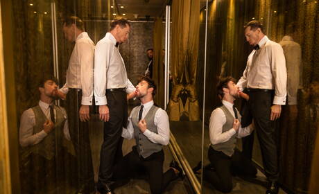 Geile Kumpels Pierce Paris, Drew Dixon und Tyler Berg bei heißer Dreier-Arschfick-Action