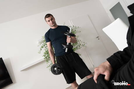 Two czech guys muscular Daren D and hunk Rudy Valentino fuck after blowjob