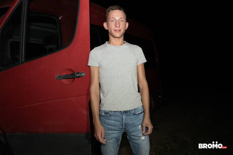 Czech beefy Daren D and beautiful boy Tomas Mracek sucking and fucking each other outdoor