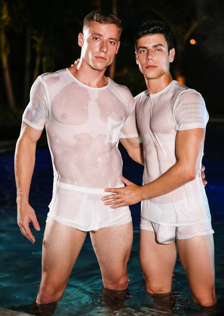 羅馬尼亞帥哥 Kaleb Stryker 和美國帥哥 Justin Matthews 在泳池熱戀
