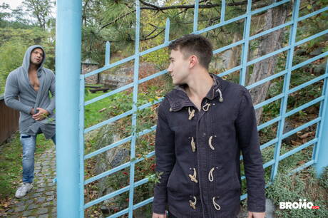 Hot czech guys bodybuilder Denny Chris and well-built Istvan Rat fuck ass after sucking cock outside