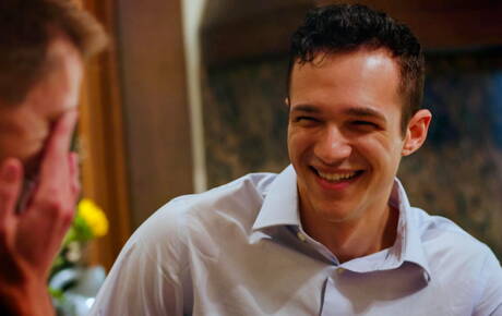 Next Door Studios: Two american guys young boy Trevor Harris and young boy Jayden Marcos drilling an ass outside