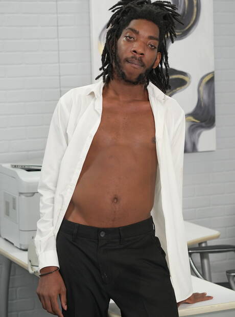 American hairy stud Mitch Matthews and muscular Q Jaxx in hot interracial anal sex