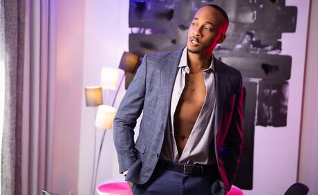 Horny trio Laura Fox, Trent King and Kenzo Alvarez in bisexual 3some fuck