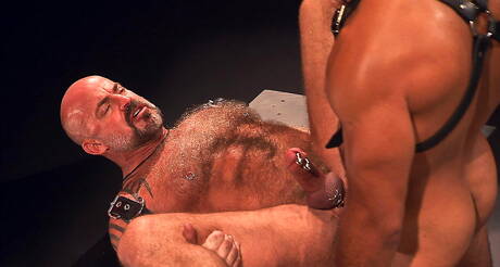 Roman Wright and Nate Pierce pissed on and drilled each other during bdsm session