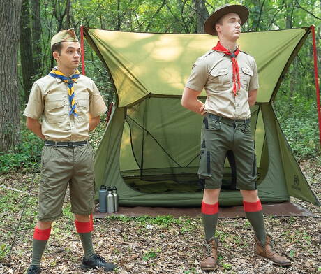 Shameless buddies Lance Charger, Cole Blue and Marcus Rivers make a love outside