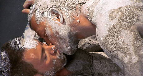 Two american dudes hot bear Hunter Marx and hairy bear Shay Michaels fuck after dick sucking