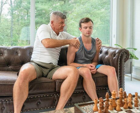 Hot american boys superstud Logan Cross and mature bear Dillon Stone have a good oral sex