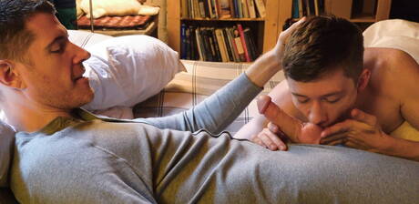 Nice american buddies hunky guy Legrand Wolf and twink Felix Maze fuck ass after sucking cock