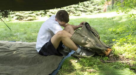 American pornstars beefcake Brian Adams and young dude Austin Young sucking and fucking each other outdoor