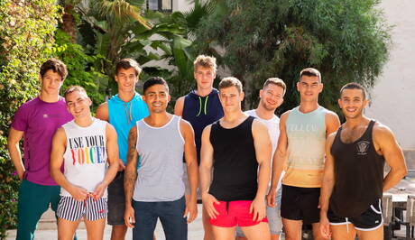 Sean Codys muscle guys in big gay orgy on vacation part 2