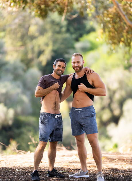 Hot boy Daniel and sexy boy Brogan in hard anal sex outside