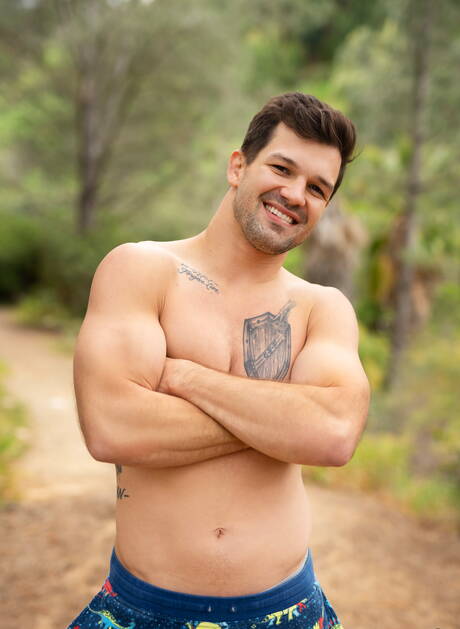 American beefy Brysen and  Justin in hot anal sex outdoor