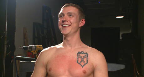 American stud Zane Anders in bondage porn scene