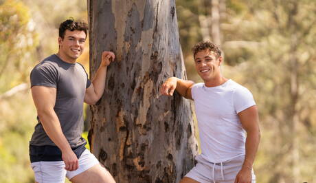 Sean Cody: Two american dudes bull Kyle Fletcher and muscular Clark Reid have a good sex outside
