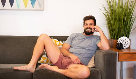 American well-built Brysen and strongman Devy fuck after blowjob