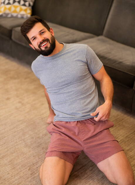 American well-built Brysen and strongman Devy fuck after blowjob