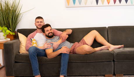 American well-built Brysen and strongman Devy fuck after blowjob