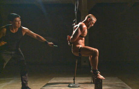 American beefcake Dirk Caber hard tied