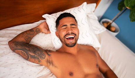 American hunk Ricky Donovan and beefcake Aj Blackwood in black on white anal sex