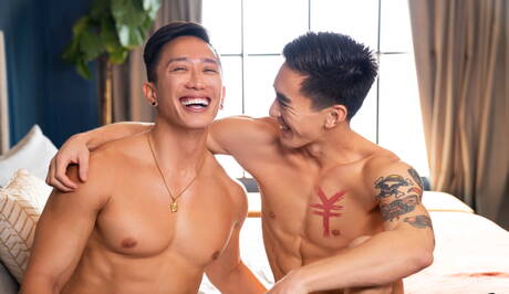 Stud Dale and asian beautiful boy Cody Seiya have a hot couple scene