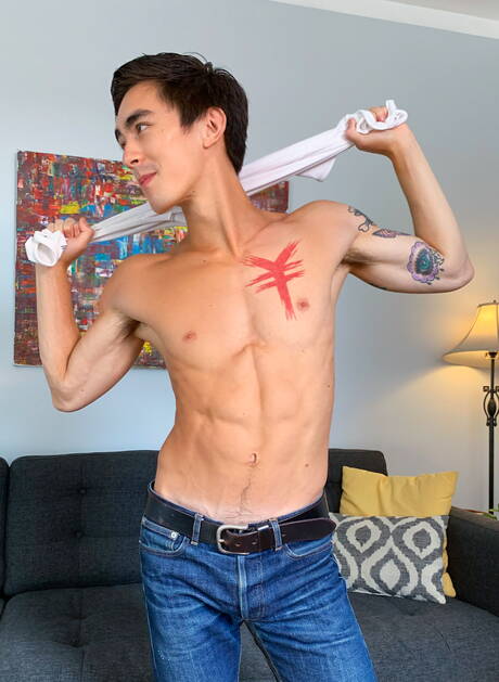 Asian young boy Cody Seiya jack off his cock